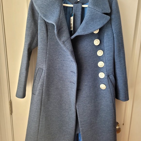 Jing Jacklyn blue belted jacket Size M 165/88A - Picture 2 of 10